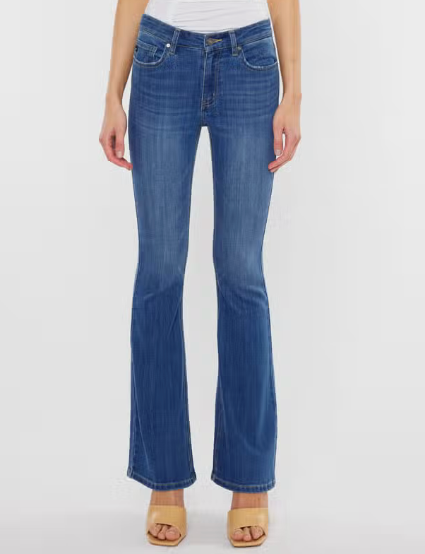 Arlet Petite Mid Rise Flare Jeans
