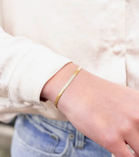 Luxe Gold Herringbone Bracelet