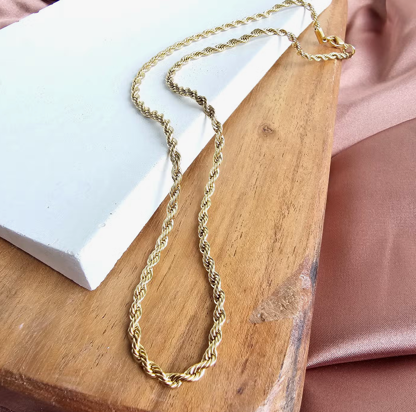 Luxe Gold Rope Chain Necklace