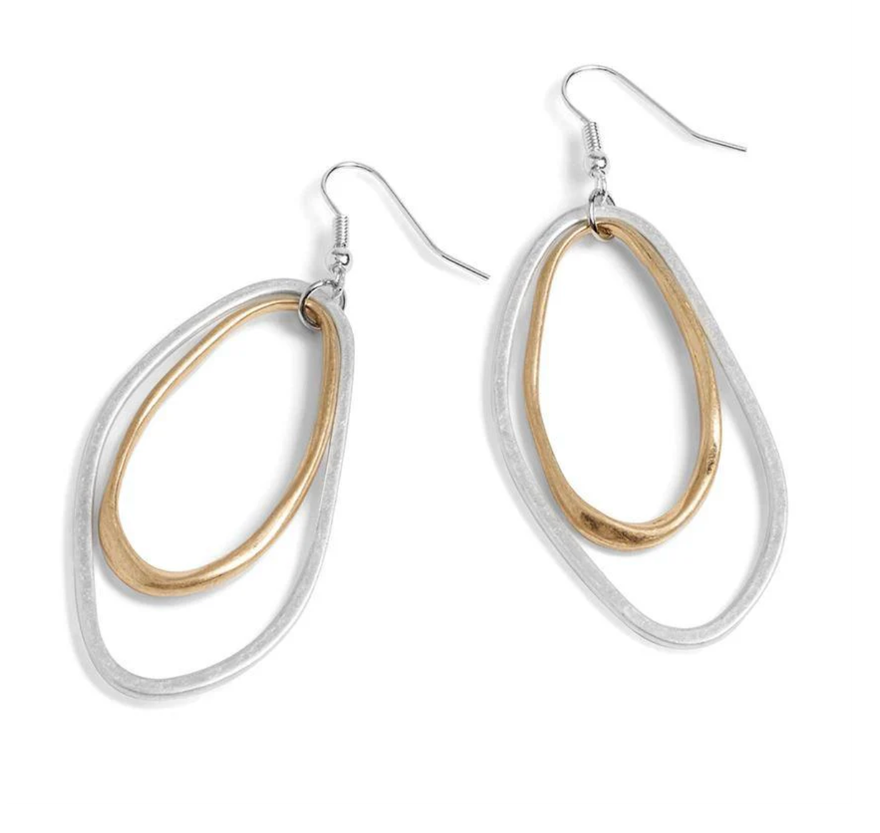 Mixed Metal Drop Earrings
