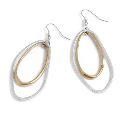 Mixed Metal Drop Earrings