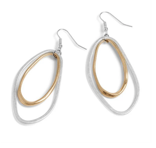 Mixed Metal Drop Earrings