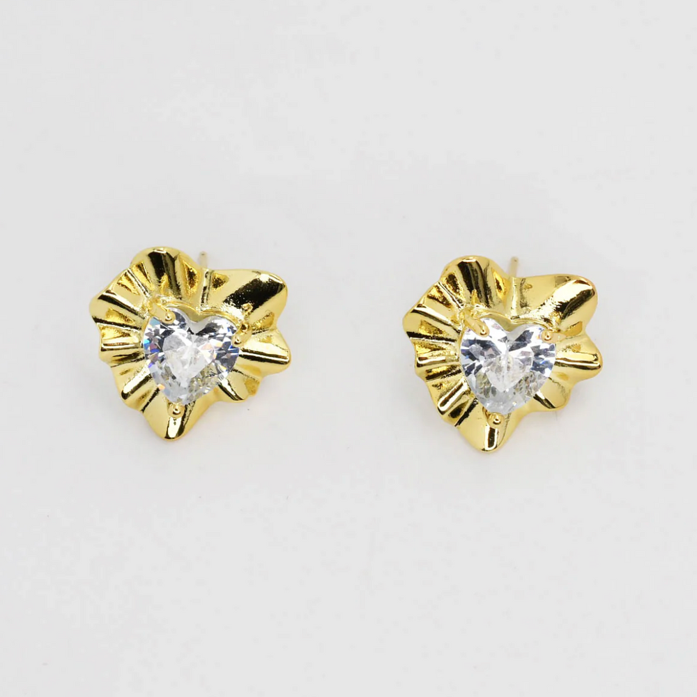 Heart Foil Studs