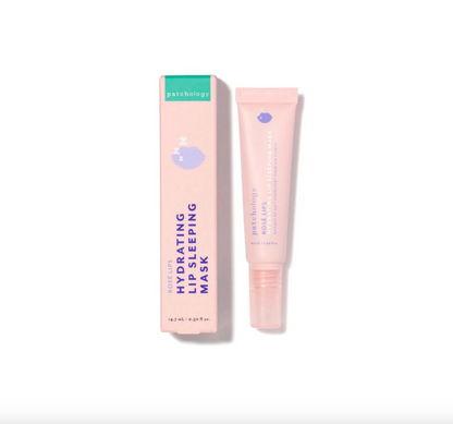 Patchology lip mask packaging and tube on a white background