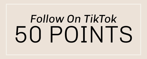 Text 'Follow On TikTok 50 Points' on a beige background | Square 1 Boutique | Brent, AL