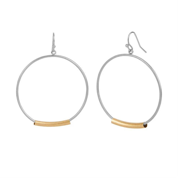 Whisper Silver Hoop with Metal Bar