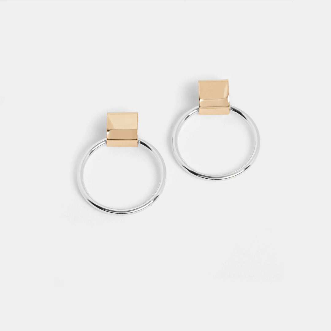 Whisper Mixed Metal Sleek Hoop