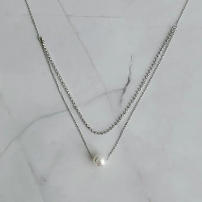 Layered Pearl and Shine Necklace