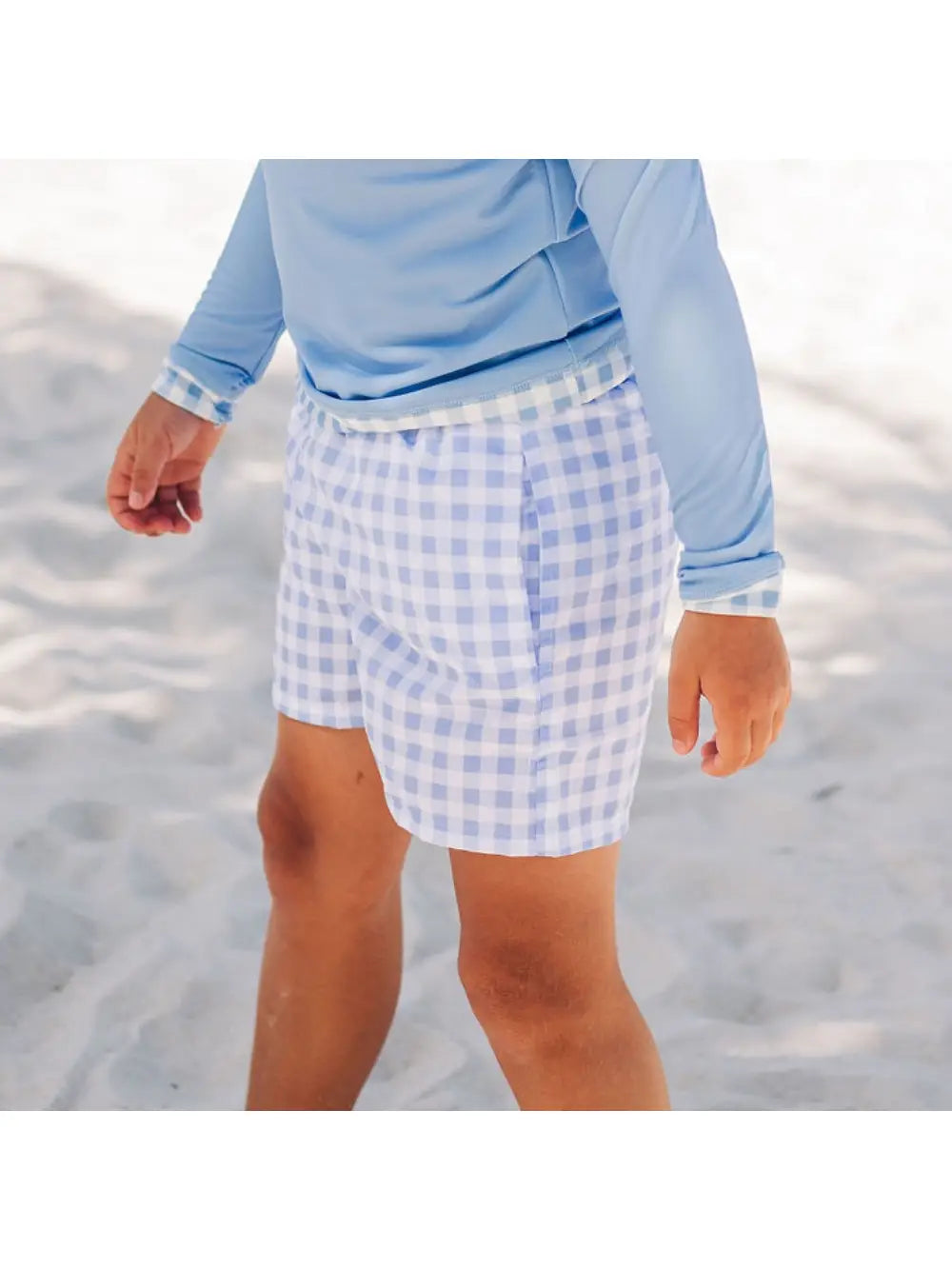 Blue Gingham - Swim Shorts