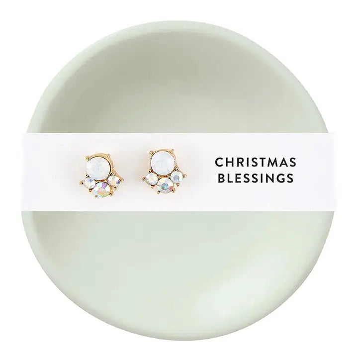 Holiday Stud Earrings & Trinket Tray Sets