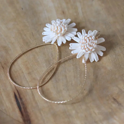 Raffia Flower Teardrop Earring