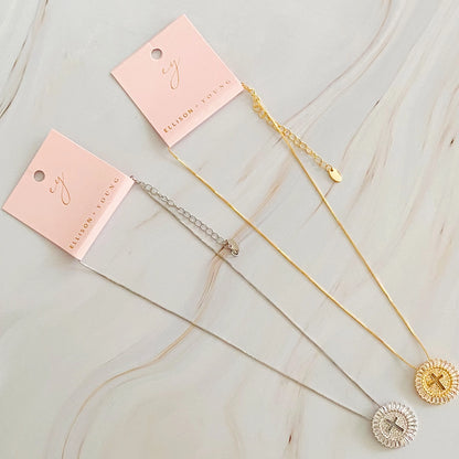 Shine Circle Cross Necklace