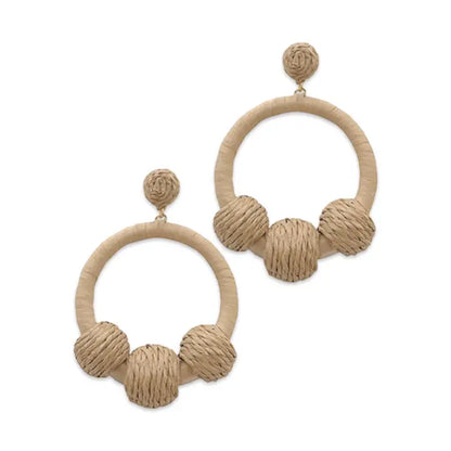 Raffia Wrapped Ball Hoop