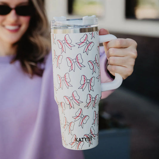 Baseball Bow Tumbler Cup