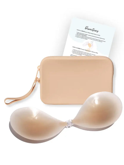Adhesive Stick-On Bra + Silicone Travel Case