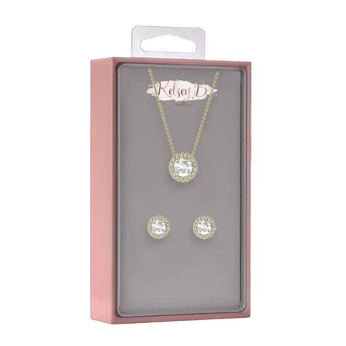 Halo Necklace &amp; Earring Box Sets