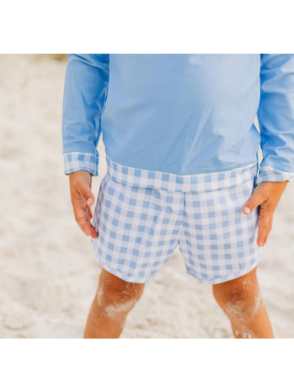 Blue Gingham - Swim Shorts