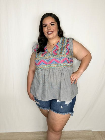 Embroidered Elegance Top