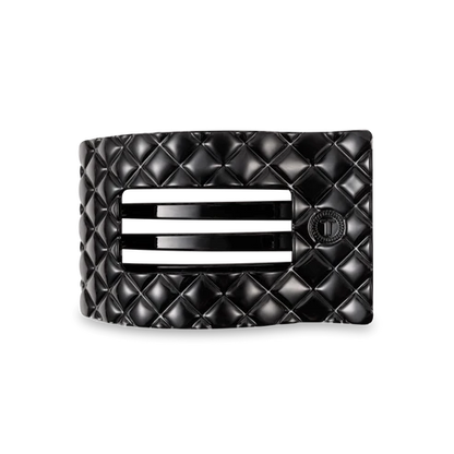 Jet Black Quilted Hair Clip