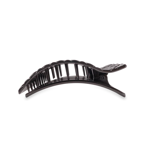 Jet Black Quilted Hair Clip