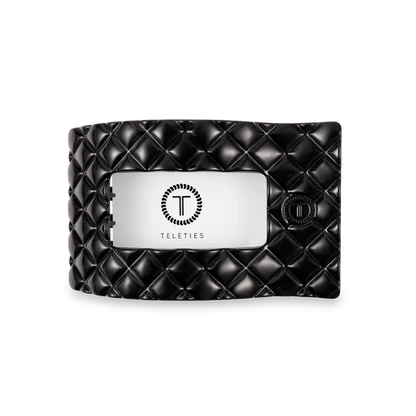Jet Black Quilted Hair Clip