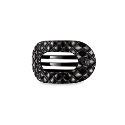 Jet Black Quilted Hair Clip