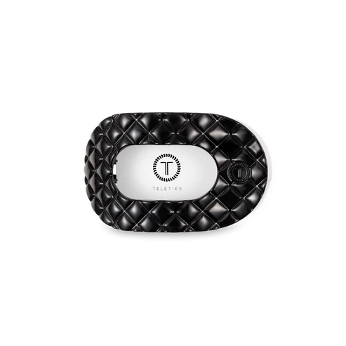 Jet Black Quilted Hair Clip
