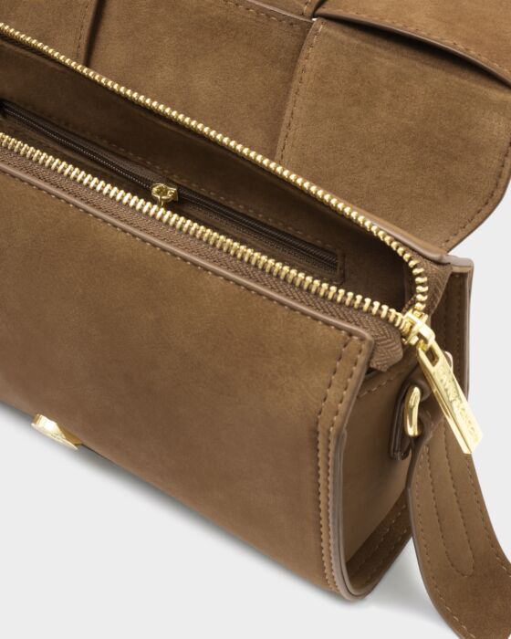 Taya Woven Suedette Crossbody Bag