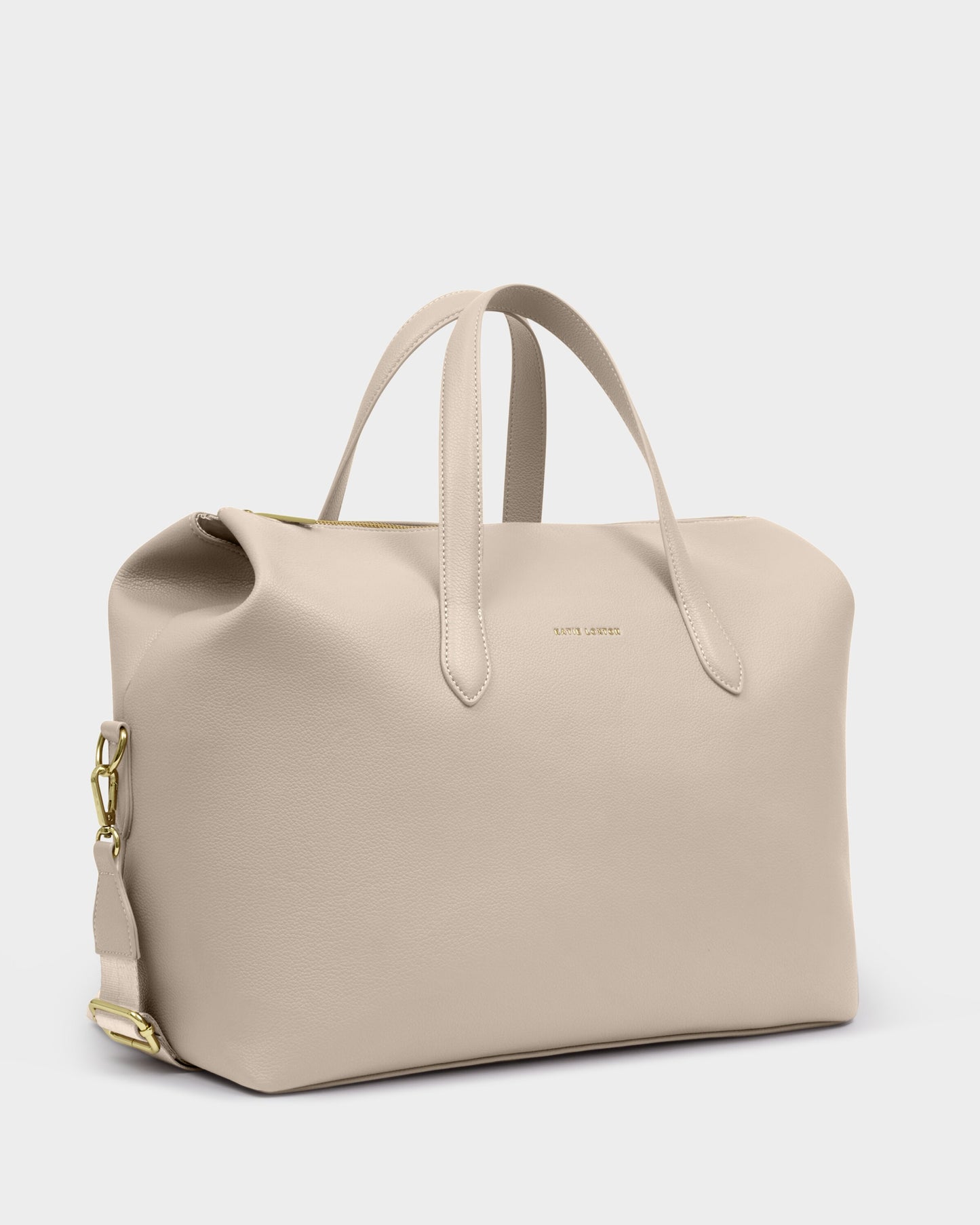 Milan Cabin Bag Oyster travel duffel by Katie Loxton featuring detachable shoulder strap and gold hardware.