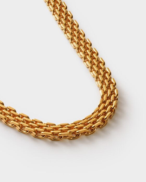 Braid Chain Gold Coated Necklace