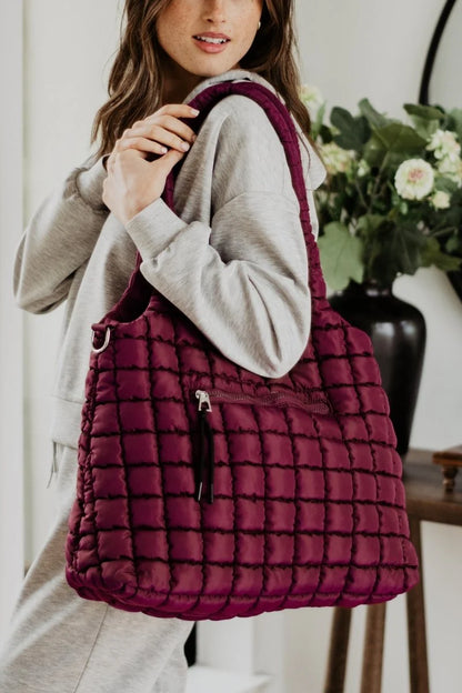 Rectangular Quilted Puffer Tote