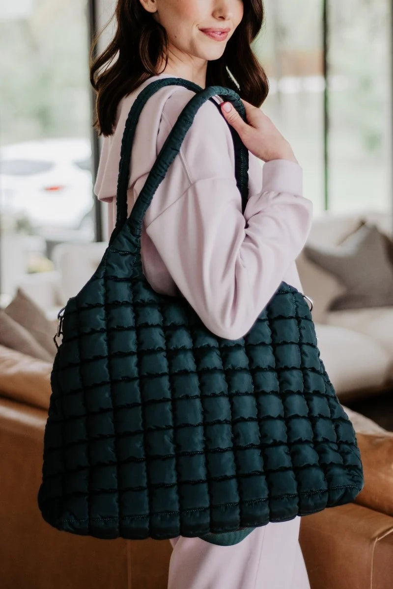Rectangular Quilted Puffer Tote