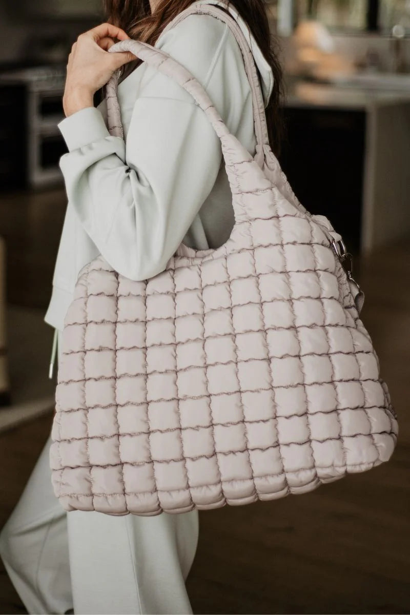 Rectangular Quilted Puffer Tote