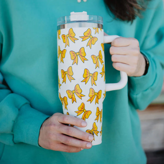 Softball Bow Tumbler Cup