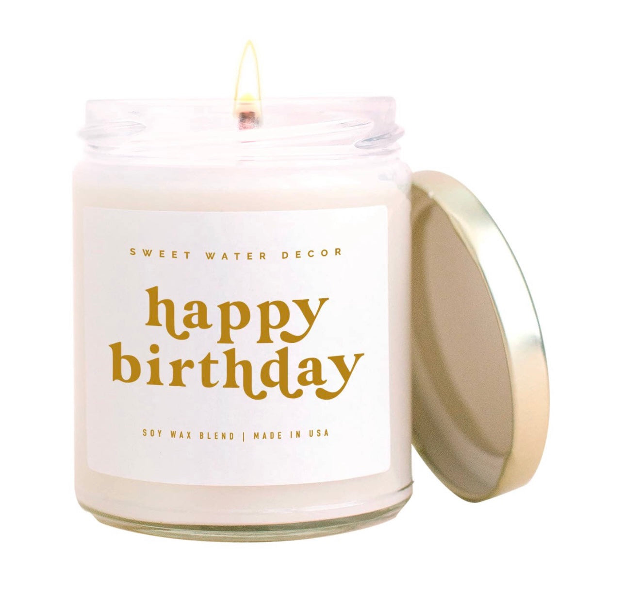 Happy Birthday Gold Candle